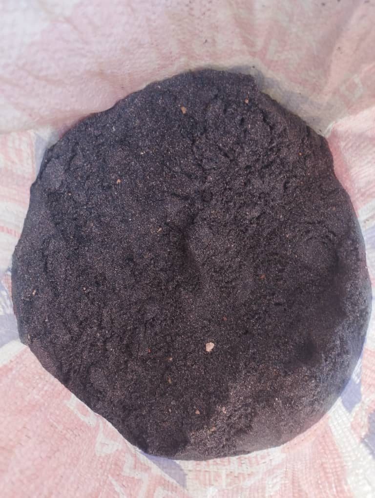 Dark mineral concentrate, bagged
