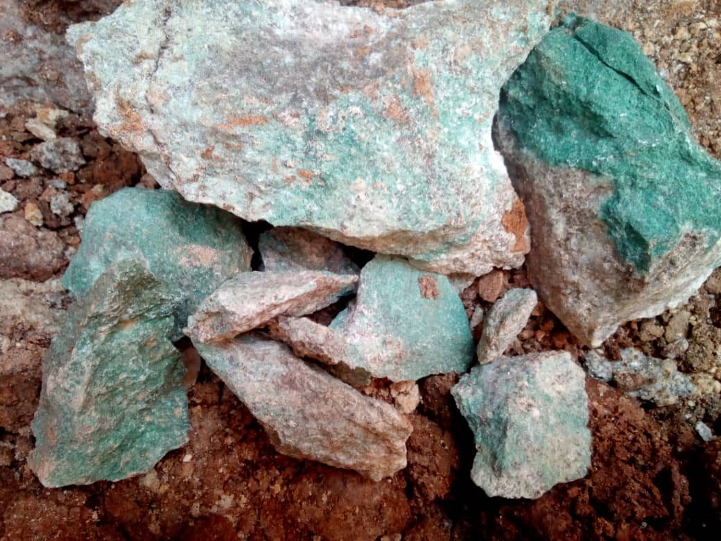 Green amazonite feldspar